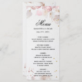 Elegant Pastel Pink Floral Lijst Fancy Menu (Voorkant / Achterkant)
