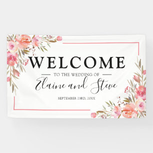 Elegant Pastel Pink Floral Wedding Spandoek