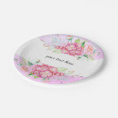 Elegant Pastel Pink Hydrangea Flower Party Papieren Bordje (Gekanteld)