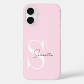 Élégant Pastel Pink Monogram coque iphone (Verso)