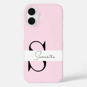 Élégant Pastel Pink Monogram coque iphone (Verso)