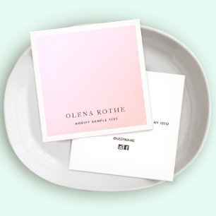 Elegant Pastel Pink Ombre Square Calling Card Contactkaartje