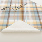 Élégant Pastel Plaid Motif Sherpa Blanket (3/4)