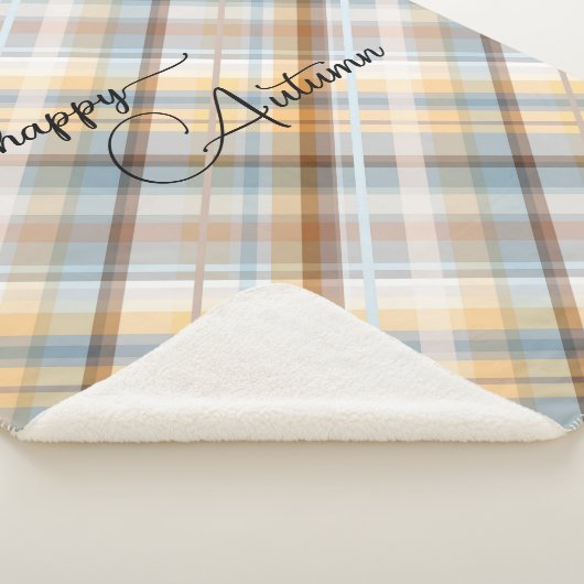 Élégant Pastel Plaid Motif Sherpa Blanket (3/4)