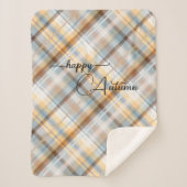 Élégant Pastel Plaid Motif Sherpa Blanket (Devant)