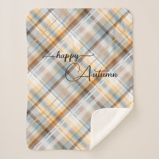 Élégant Pastel Plaid Motif Sherpa Blanket (Devant)