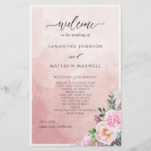Élégant Pastel Purple Floral Wedding Programme (Devant)