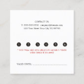 Elégant Pastel Red Heart Beauty Salon Carte de fid (Dos)