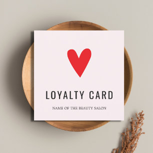 Elegant Pastel Red Heart Beauty Salon Loyalty Kaar