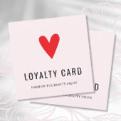 Elegant Pastel Red Heart Beauty Salon Loyalty Kaar