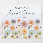 Elegant Pastel Roze Boho Wildflower Vrijgezellenfe Sparkling Wijnetiket (Enkel label)