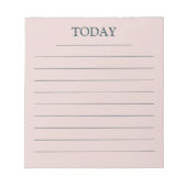 Elegant Pastel Roze Groen VANDAAG om lijstlijnen t Notitieblok (Voorkant)