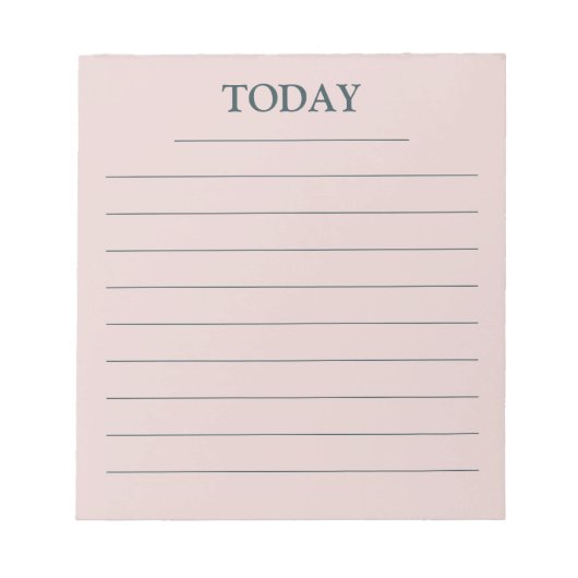 Elegant Pastel Roze Groen VANDAAG om lijstlijnen t Notitieblok (Voorkant)