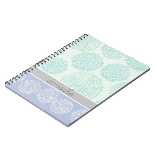 Elegant Pastel Shades of Blue Pattern Personalised Notitieboek (Linkerzijde)