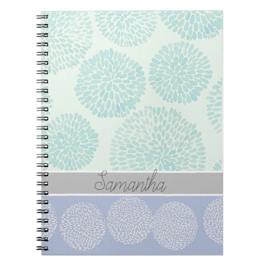 Elegant Pastel Shades of Blue Pattern Personalised Notitieboek (Voorkant)