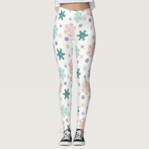 Elegant pastel Snowflake Patroon Leggings