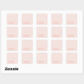 Élégant Pastel Sticker Carré moderne minimal (Feuille)