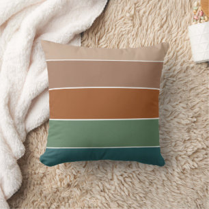 Elegant Pastel Streeppatroon Warm Herfst Kussen