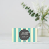 Élégant Pastel Stripes Coupon de Beauté Noire (Debout devant)