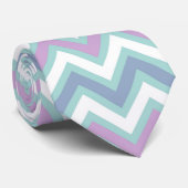 Elegant Pastel Tones Chevron Stropdas (Opgerold)