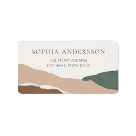 Elegant Pastel Torn Edge Landscape Return Address Etiket