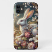 Elegant pastel Waterverf konijn in bloementuin Case-Mate iPhone Case (Achterkant)