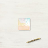 Elegant Pastel Waterverf Monogramed Post-it® Notes (Op bureau)