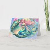Elegant Pastel Waterverf Zeemeermin Note Kaart (Achterkant)
