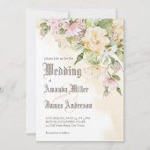 Elegant pastelcrème bruiloft kaart (Voorkant)