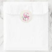 Elegant pastelmonogram ronde Sticker (Tas)