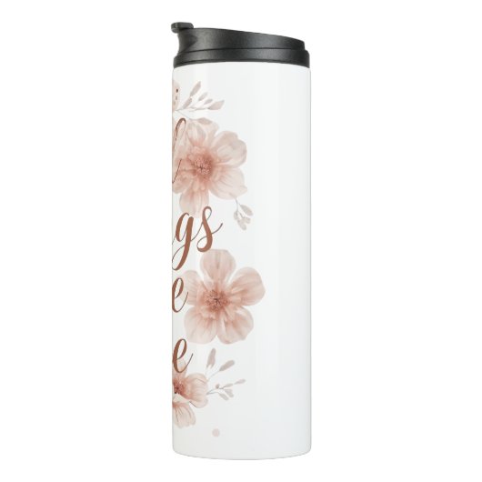 Elegant Patience and Growth Quote Thermosbeker (Geroteerd rechts)