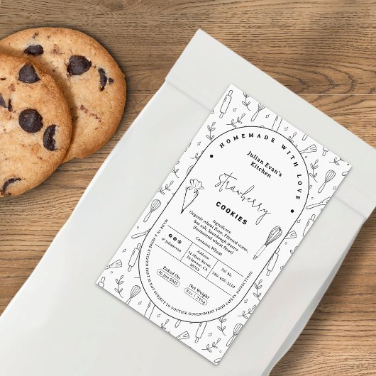 Élégant Pâtisserie Outils de cuisson Étiquette de 