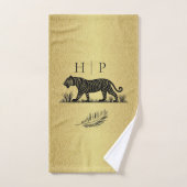 Elegant patroon Goud Zwart Monogram Bad Handdoek (Handdoek)