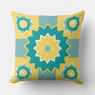 Elegant patroon moderne gele witte chic moeder kussen