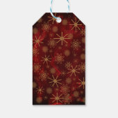 Elegant patroon ROOD GOUD Vrolijk kerstfeest Cadeaulabel (Achterkant)
