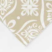Elegant Patroon | van het Damast Tan en Wit Fleece Deken (Hoek)