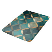 Elegant patroontje blauwgroen goudluxe badmat (Gekanteld)