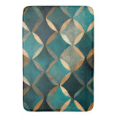 Elegant patroontje blauwgroen goudluxe badmat (Voorkant Verticaal)