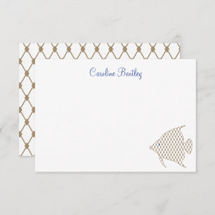 Elegant Pattern Angel Fish Specialized Note Cards Bedankkaart