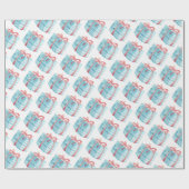 Elegant Pattern Vakantie Waterverf Feestelijk Cadeaupapier (Vlak)