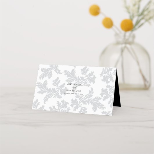 Elegant Pattern & Wax Seal Weddenschap Place Card (Achterkant)