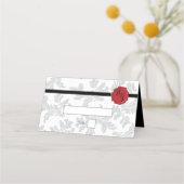 Elegant Pattern & Wax Seal Weddenschap Place Card (Voorkant)