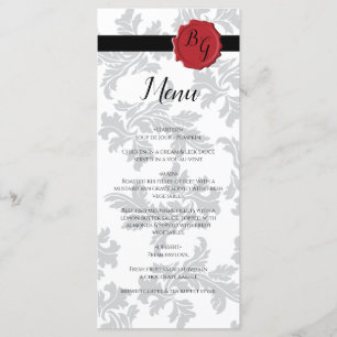 Elegant Pattern & Wax Seal Wedding Menu