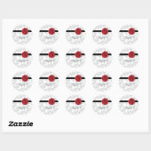Elegant Pattern & Wax Seal Wedding Ronde Sticker (Vel)