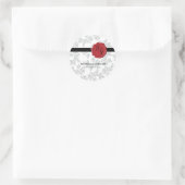 Elegant Pattern & Wax Seal Wedding Ronde Sticker (Tas)