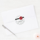 Elegant Pattern & Wax Seal Wedding Ronde Sticker (Envelop)