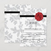 Elegant Pattern & Wax Seal Wedding RSVP Kaarten Kaartje (Voorkant / Achterkant)