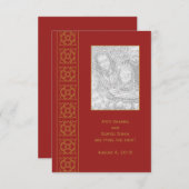 Elegant Patterned Indian Save the Date (Voorkant / Achterkant)