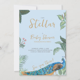 Elegant pauw baby shower kaart