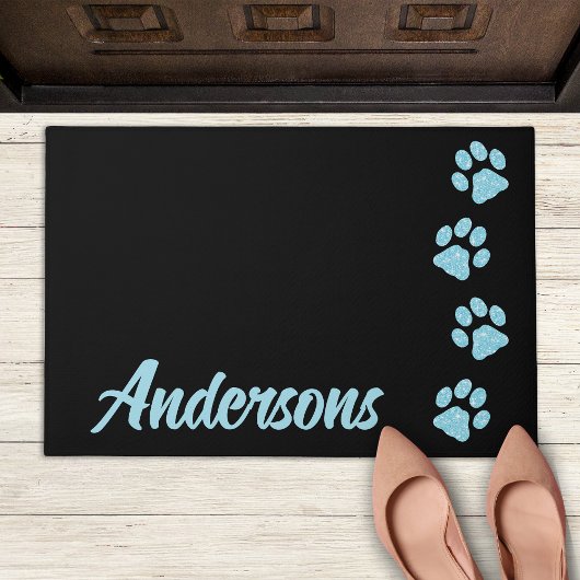 Elegant Paw Prints Gepersonaliseerd Monogram Honde Deurmat
